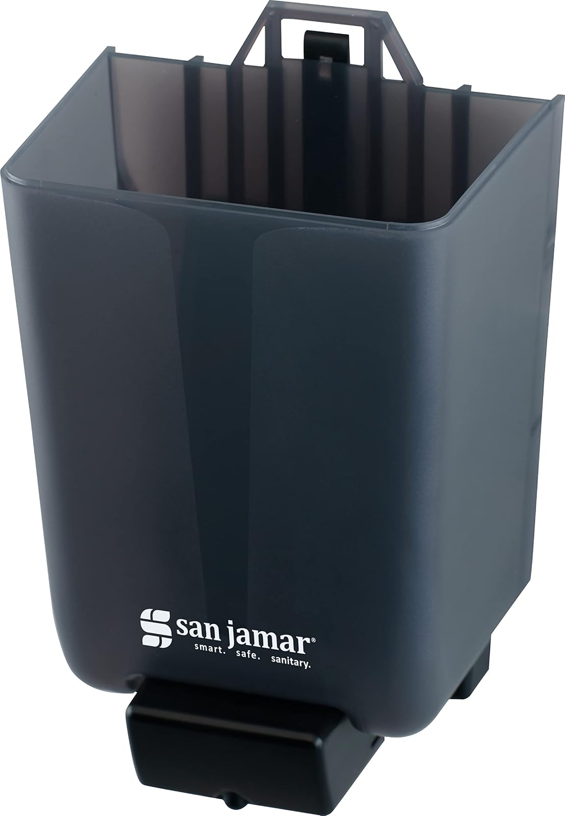 San Jamar Dispensador de jabón manual de plástico, dispensador de desinfectante de manos, dispensador de loción con compatibilidad universal para el hogar, baño, cocina, restaurantes, 40 onzas, perla negra - 46 Ounces - Negro -