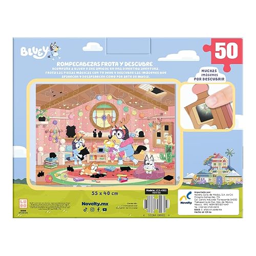 NOVELTY CORP Rompecabezas Infantil Frota Y Descubre Bluey 50 Pzs