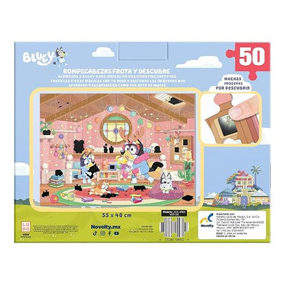 NOVELTY CORP Rompecabezas Infantil Frota Y Descubre Bluey 50 Pzs