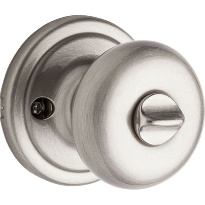 Kwikset Hancock - perilla para puerta de entrada con cerradura y llave, mango con llave segura exterior, entrada frontal y recámara, níquel satinado, seguridad SmartKey Rekey y Microban