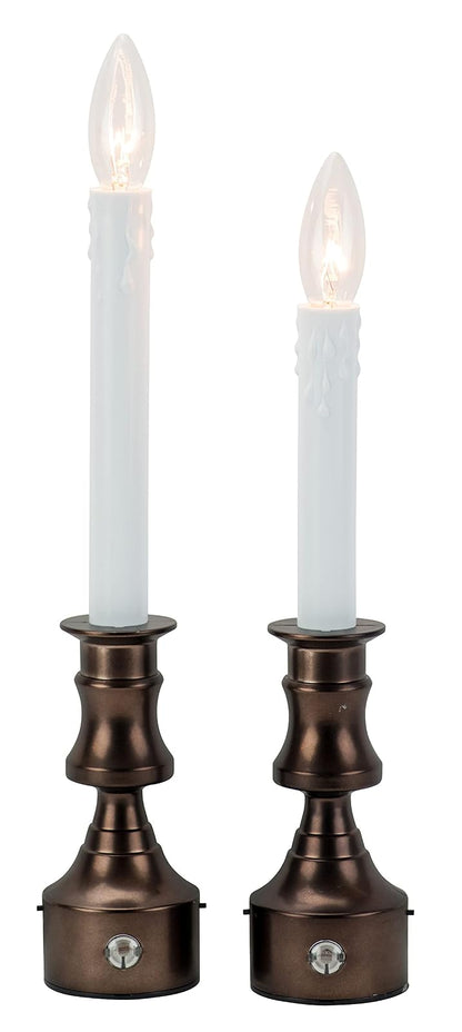 Boston Warehouse Allure - Velas LED para ventana sin llama con temporizador, juego de 4, bronce