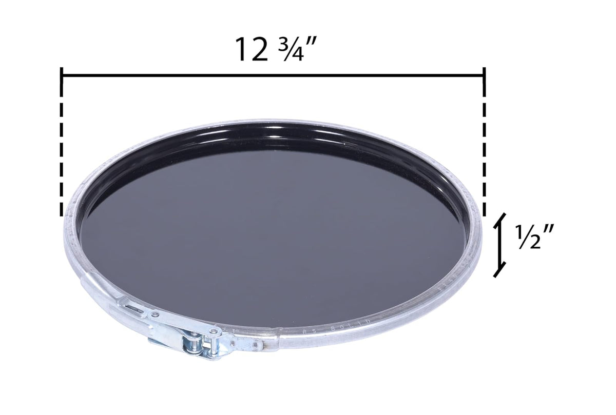 Vestil LID-STL-LL Steel Lever Lock Pail Lid, for 5 gallon, Black