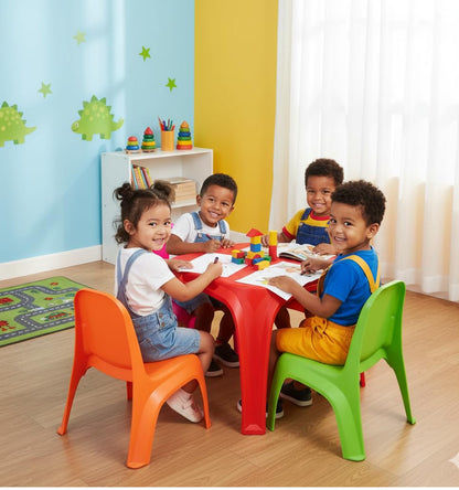 Italhome Set Infantil Mesa con Cuatro Sillas, Multiusos para Jugar, Leer Y Comer