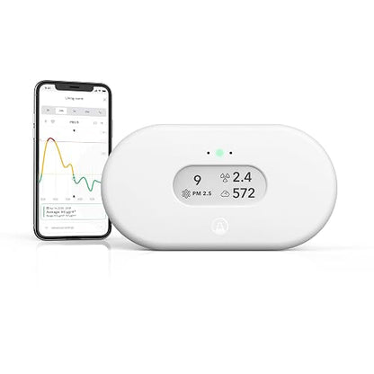 Airthings 2960 View Plus - Monitor de Calidad de Aire y radón Alimentado por batería (PM, CO2, VOC, Humedad, Temperatura, presión)