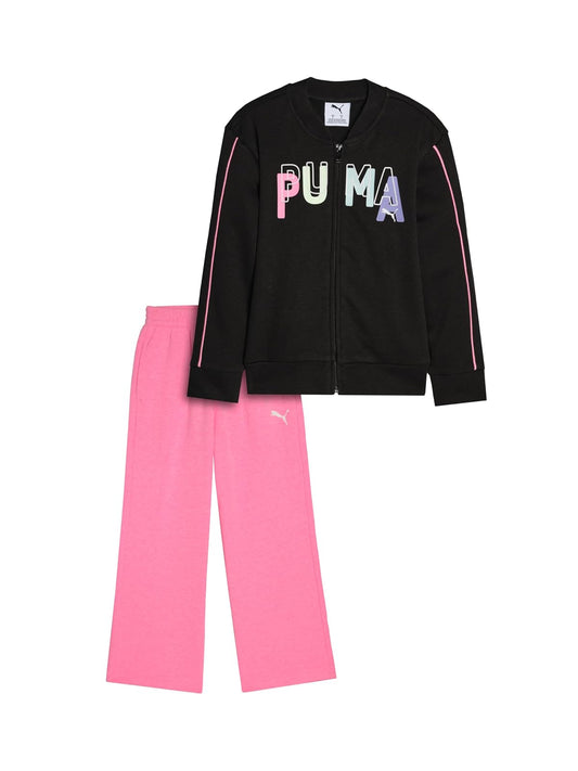 PUMA 2 Piece Fleece Set, Pullover Or Zip Up Sweatershirt With Matching Pant Conjunto de ropa Niñas
