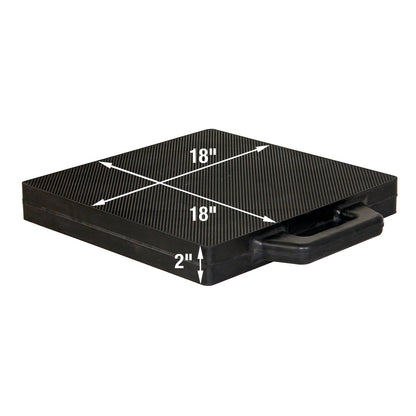 Buyers Products OP18X18R - Almohadilla de Goma para estabilizador de Goma, 18 x 18 x 2 Pulgadas de Grosor, Almohadilla de grúa de Goma sólida con Superficie Texturizada y Mango Integrado, Almohadilla