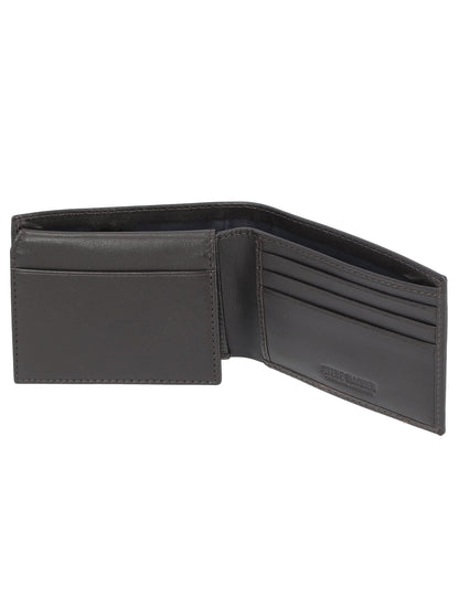 Steve Madden - portafolios delgada de piel para hombre con capacidad extra adjunta con bolsillos abatibles, café (Guante), Talla única