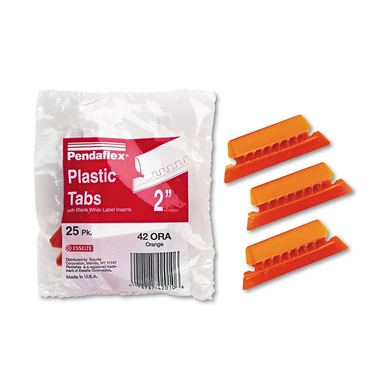 Pendaflex Carpetas colgantes 2 pulgadas, naranja transparente, 25 pestañas e inserciones por paquete (42 ORA)