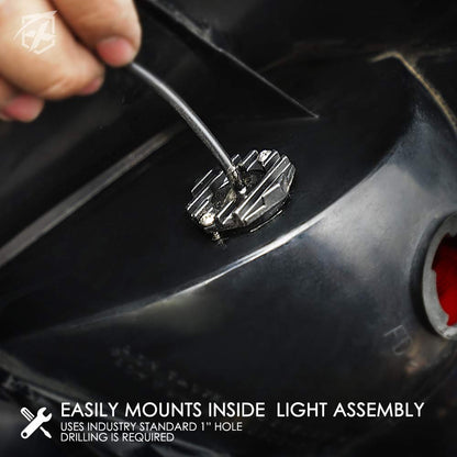Xprite - Kit de luces LED estroboscópicas escondidas de emergencia, advertencia de peligro, luz intermitente para rejilla, faros traseros, montaje en superficie, vehículos de construcción, camiones,