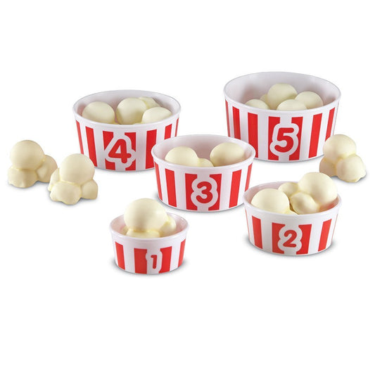 Learning Resources Smart Snacks Count 'Em Up Popcorn, Juguetes de Palomitas de Maiz, Desarrolla Habilidades de Matematicas Basicas, Comida de Juguete, 20 Piezas, Edades 18 Meses+
