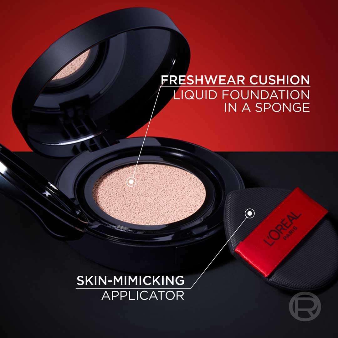 L'Oréal Paris Infallible 24H Fresh Wear Base de Maquillaje en Cushion, Alta Cobertura con Acabado Mate, 24H Larga Duración y Control de Brillo, Tono 120