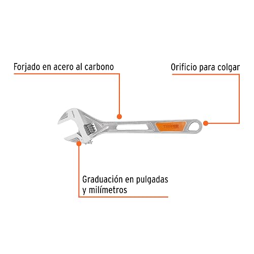 Truper PET-12X, Perico, mango comfort grip, cromado 12"
