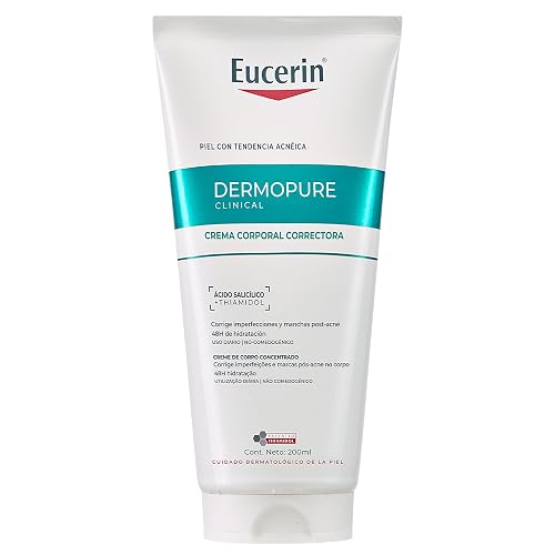 EUCERIN DermoPure Triple Effect Crema Corporal (200ml) Anti-Imperfecciones, Anti-Manchas, Anti-Brillo, Calma e hidrata, ideal para piel grasa o con imperfecciones