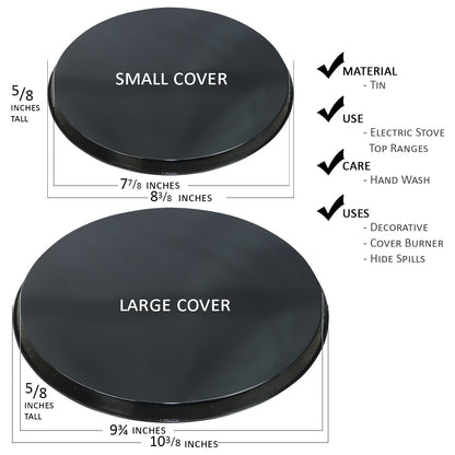 Reston Lloyd Buffalo Check - Juego de 4 fundas para quemadores eléctricos, 25,4 cm y 20,3 cm, negro/blanco