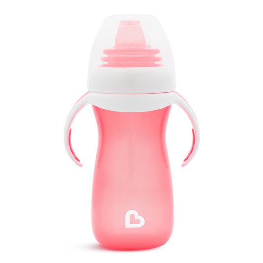 Munchkin Soft Transition Sippy Cup con asas de entrenamiento, 10 oz, rosa