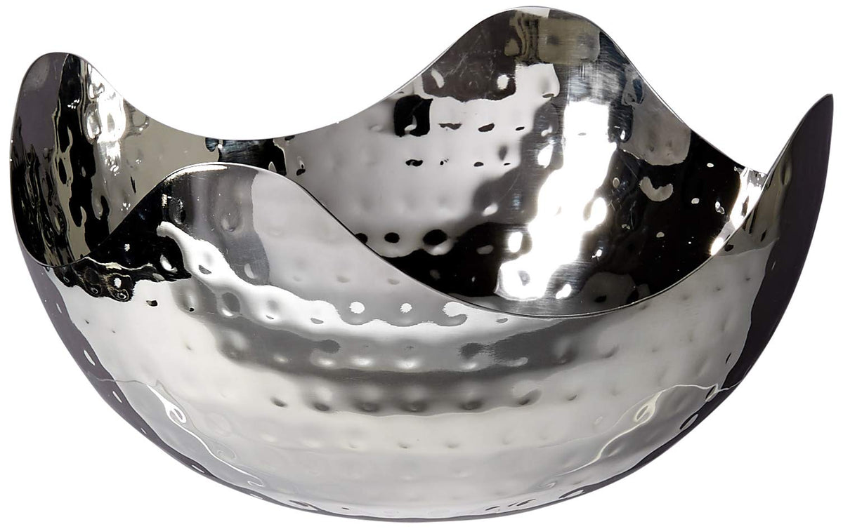 Elegance - Tazón de acero inoxidable martillado, 6 pulgadas - 8" x 8" x 4"