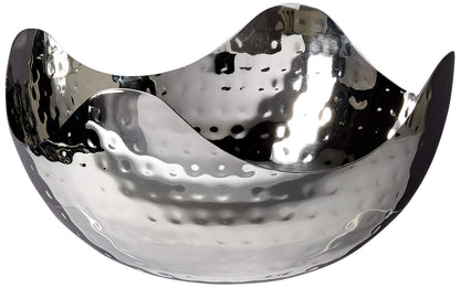 Elegance - Tazón de acero inoxidable martillado, 6 pulgadas - 8" x 8" x 4"