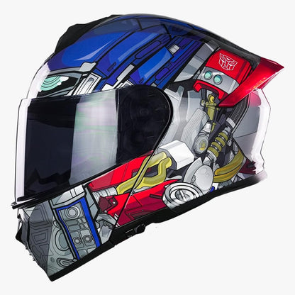 KOV Casco Transformers Optimus Prime Thunder ABATIBLE para Moto Certificado Dot