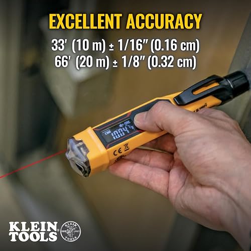 Klein Tools - NCVT-6 Probador de voltaje sin contacto con medidor de distancia láser, color amarillo, pequeño, pack of/paquete de 1
