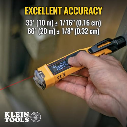 Klein Tools - NCVT-6 Probador de voltaje sin contacto con medidor de distancia láser, color amarillo, pequeño, pack of/paquete de 1