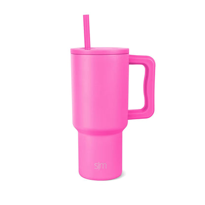 Simple Modern Trek Vaso Térmico con Asa y Popote, Acero Inoxidable, 890-1180 ml - 890 ml - -Raspberry Vibes