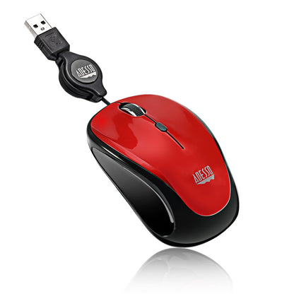 Adesso iMouse S8 Mouse Óptico Retráctil - Rojo -