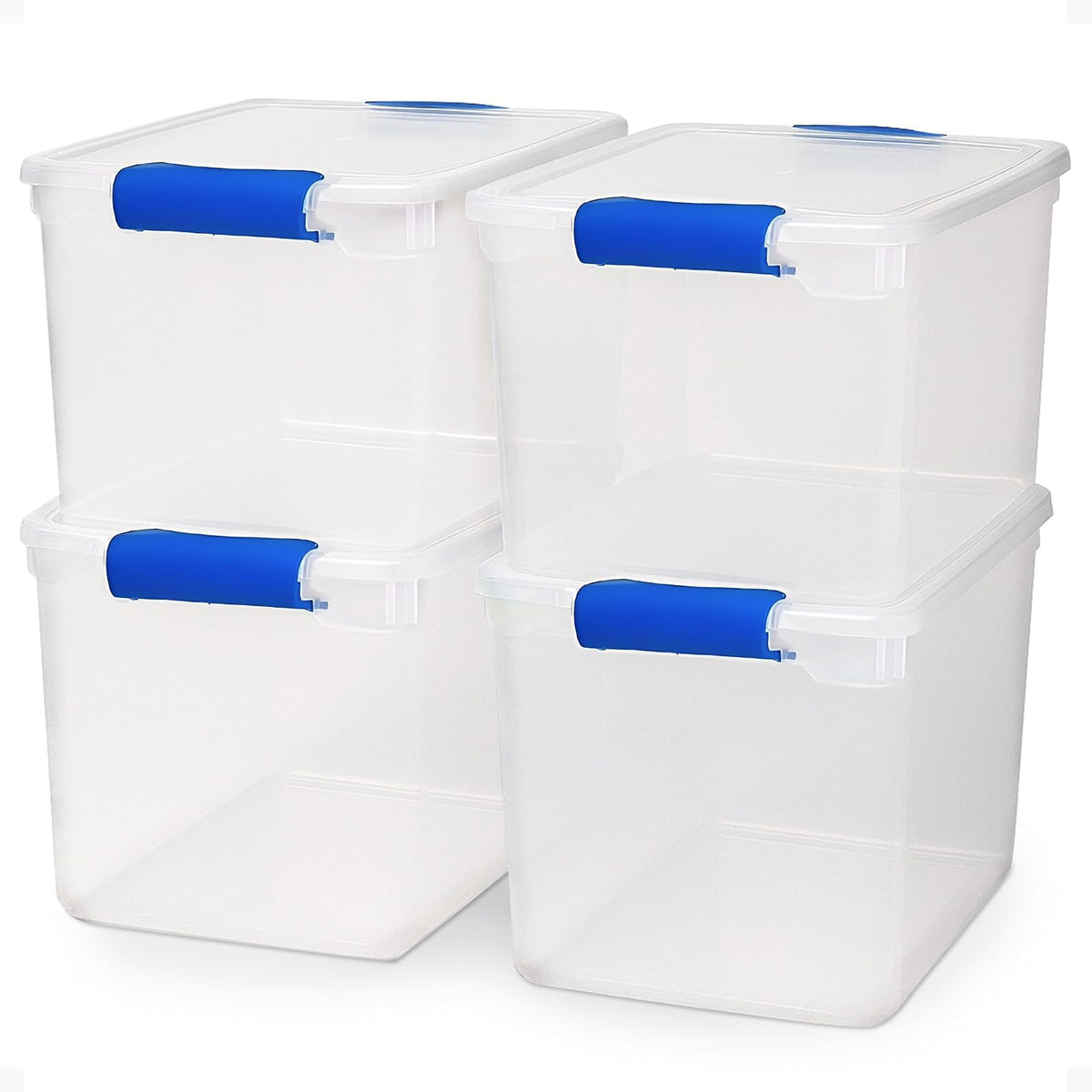 Homz Almacenamiento de plástico, 31 Cuartos - 4 Pack, Transparente, 31 qt, 1, 4