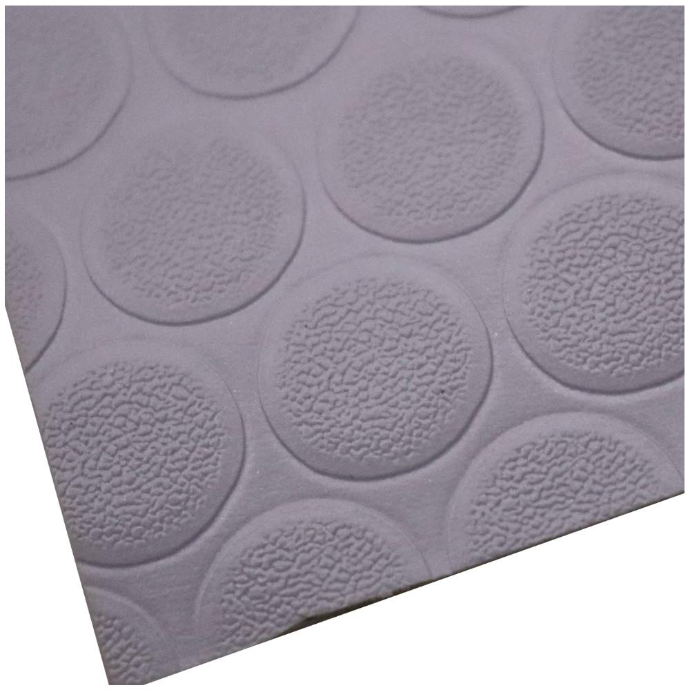 Tapete Antiderrapante Tipo Piso presentación en Rollo – para Pasillo PVC Tachón – 0.60m Ancho x 10m Largo x 2mm Espesor – Tapete de Círculos Ideal para Evitar Resbalones y Proteger el Piso.