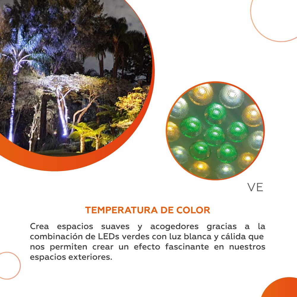 Tecnolite - Foco LED Tipo PAR, Luz de Luna Verde, Base E27, 6 W, 100 - 277 V