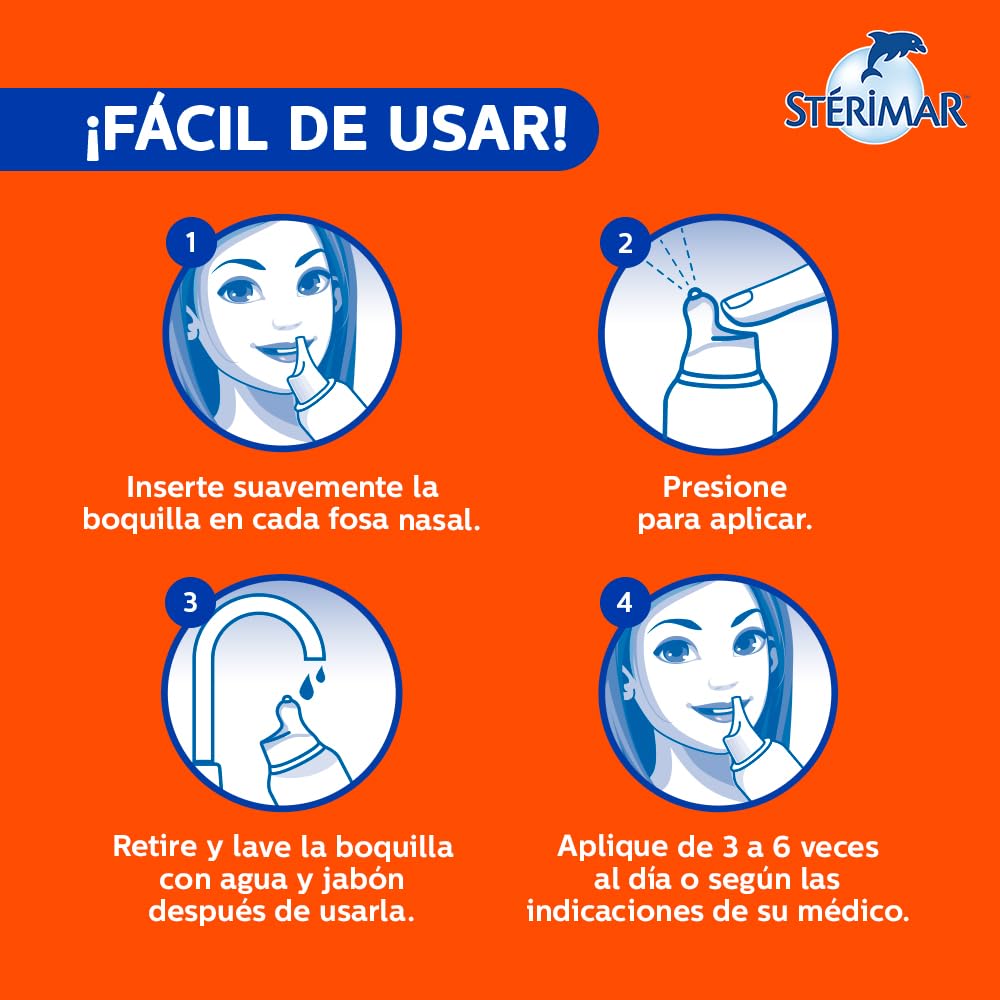 Stérimar Solución Hipertónica Nasal Infantil 50 ml. | Auxiliar en Descongestión Nasal. Uso de 10 a 15 Días. Tu Aliado Contra el Resfriado. Con Boquilla Pediátrica.