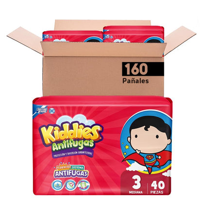 Pañal Kiddies Antifugas Talla 5 Extra Grande, 160 Piezas - M (160 Unidad) - Rojo