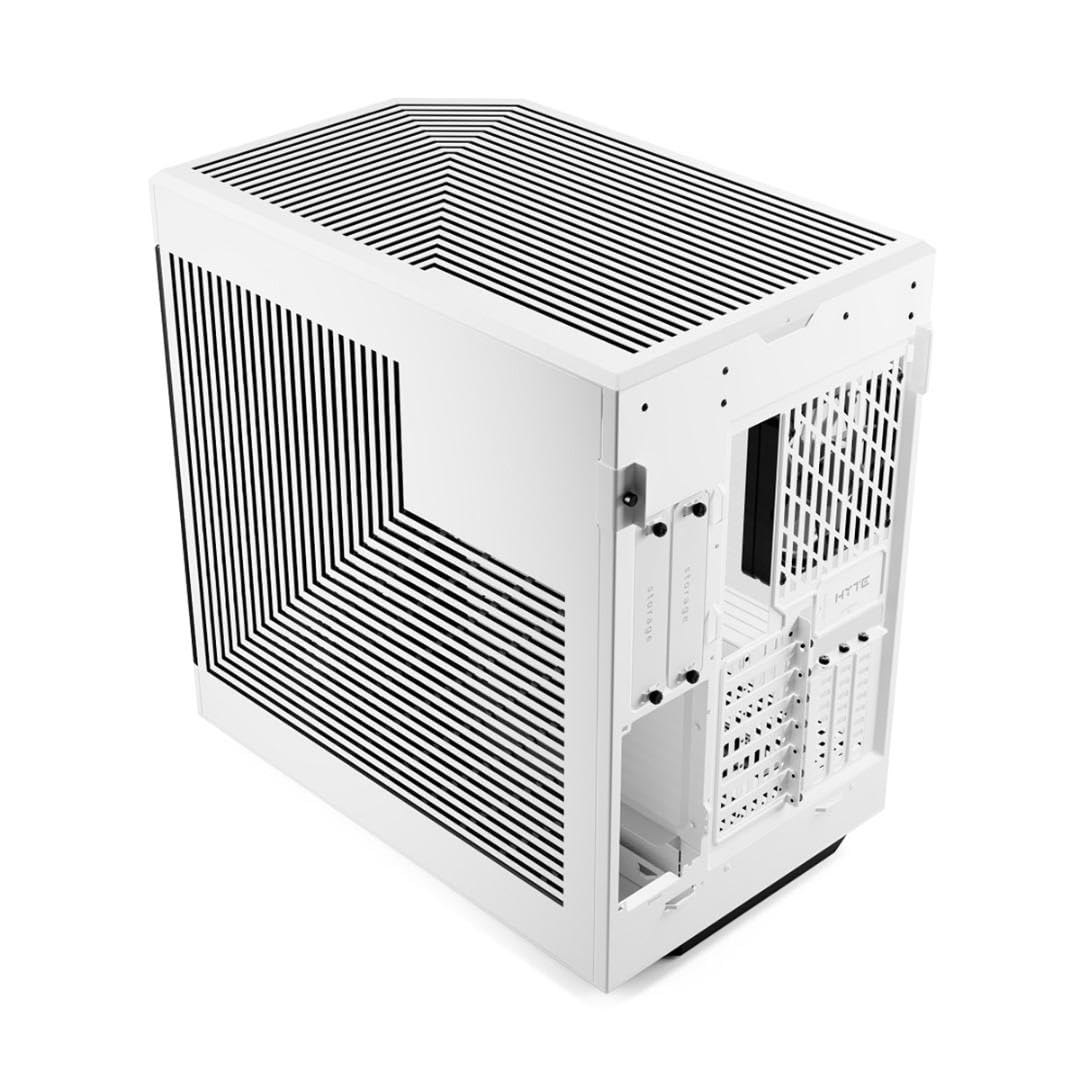 Hyte Y60 - Carcasa Moderna y estética de Doble cámara panorámica de Vidrio Templado de Media Torre ATX para Juegos de computadora con Cable Elevador PCIE 4.0 Incluido, Blanco Nieve (CS-HYTE-Y60-WW)