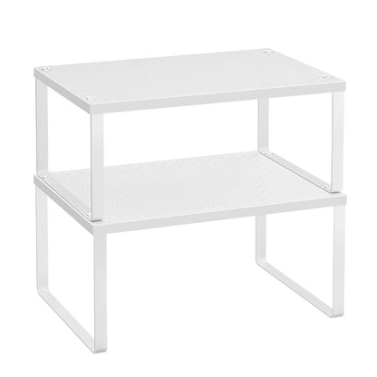 SONGMICS Especiero Estante para Especias, Apilable, Juego de 2, Negro - Blanco - 1