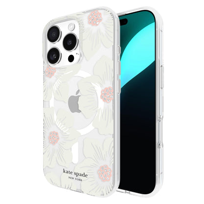 Kate Spade New York Funda para iPhone 16 Pro, Compatible con MagSafe - Hollyhock Cream Floral