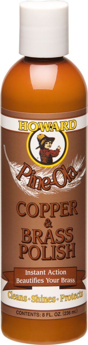 HOWARD Pine-Ola Copper & Brass Polish - Limpiador y Pulidor de Bronce, Cobre y Latón - Limpia, Protege y da Brillo - Esmalte - 236 ml (8 oz)