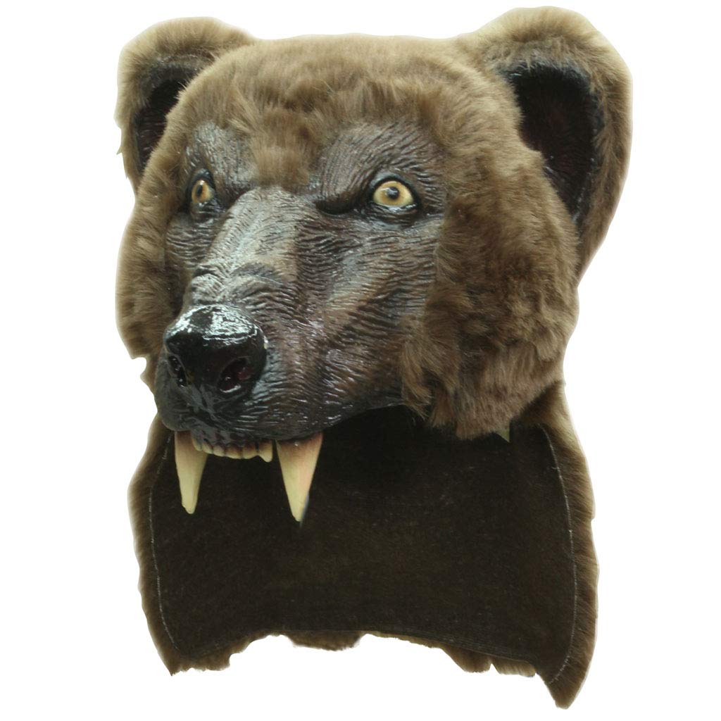 Brown Bear Helmet, Casco de Cabeza de Oso, Sombrero para Disfraz de Guerrero Ideal para Halloween