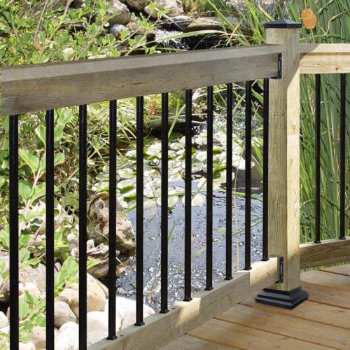Nuvo Hierro Aluminio Post Pac - Negro, 15.2 cm x 15.2 cm, Negro