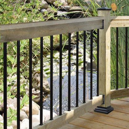 Nuvo Hierro Aluminio Post Pac - Negro, 15.2 cm x 15.2 cm, Negro