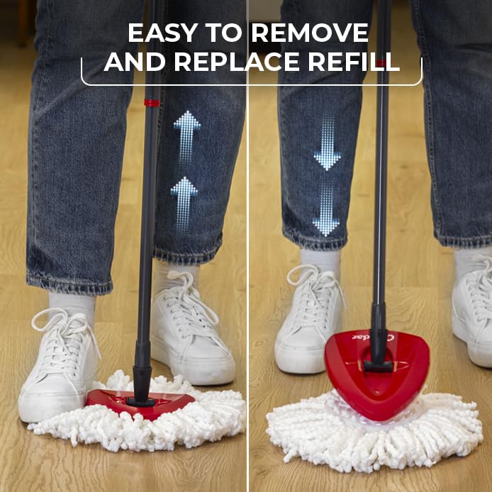 O-Cedar Easywring - Sistema de Limpieza de Suelos de Microfibra con 1 Recambio Adicional, Rojo y Gris