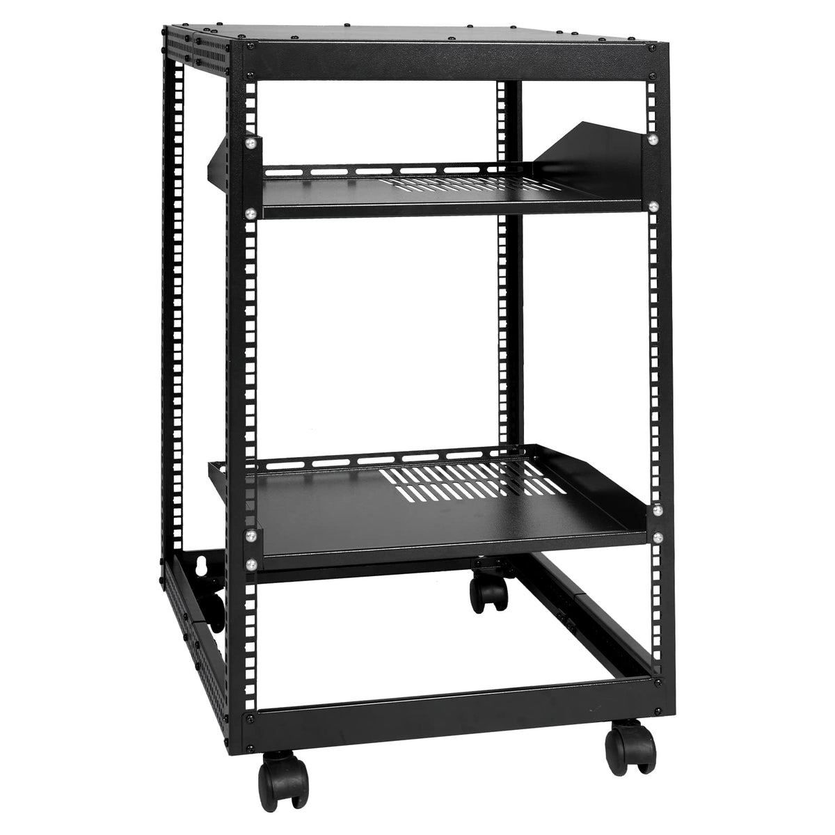 VEVOR Bastidor de Servidor Abierto, Profundidad Ajustable 584-1016 mm, con Ruedas - 15U