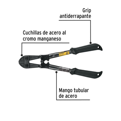 Pretul CP-12P, Cortapernos de mango tubular, en acero al cromo molibdeno, 12"