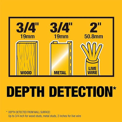 DEWALT - Buscador de pernos de 3/4 pulgadas, localiza los pernos de encuadre eficientemente con flechas LED, ideal para madera y metal, pilas AAA incluidas (DW0100)