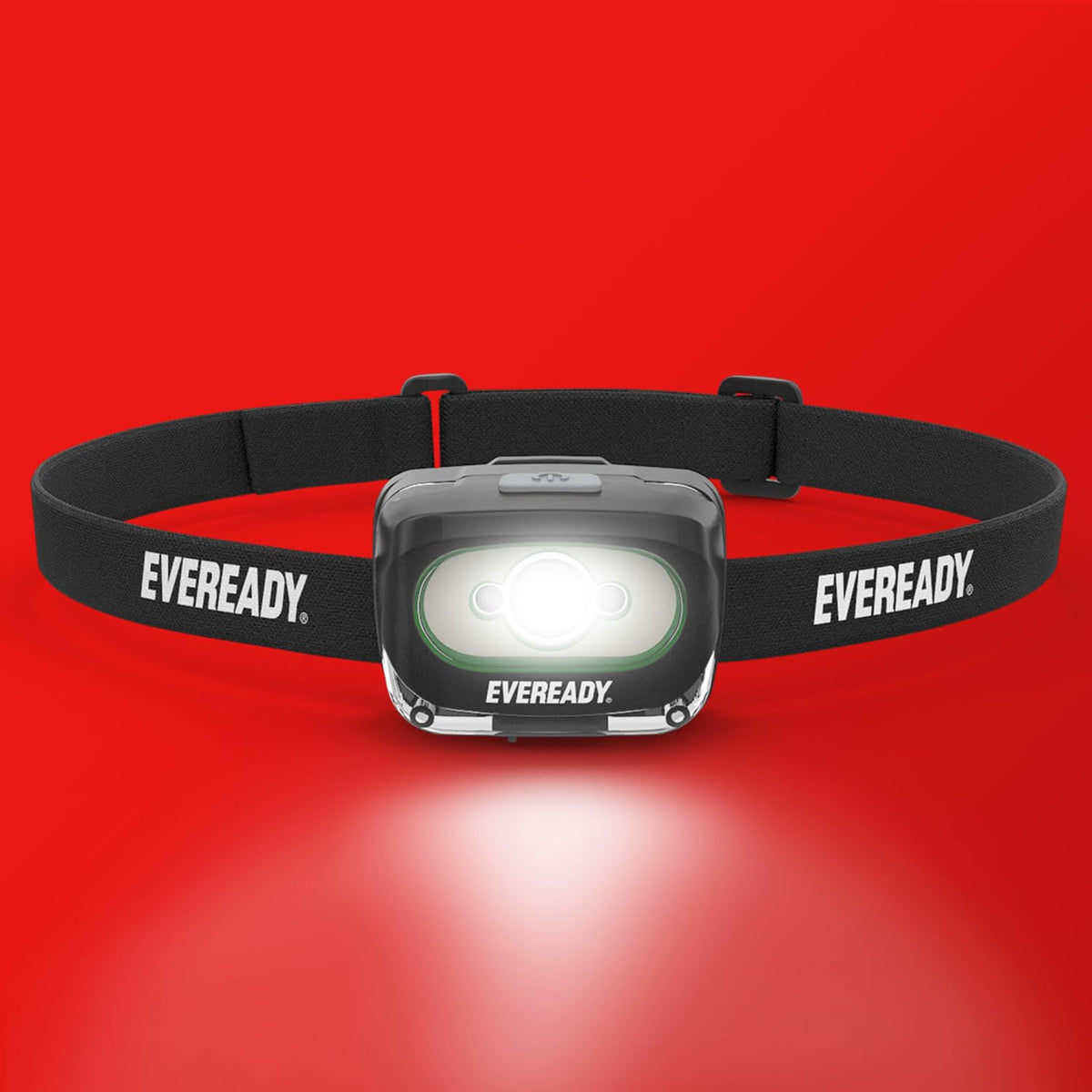 Eveready Value - Linterna Frontal Recargable IPX4, Resistente al Agua, Lente irrompible, luz LED para Exteriores y de Emergencia, Cable USB Incluido, Negro