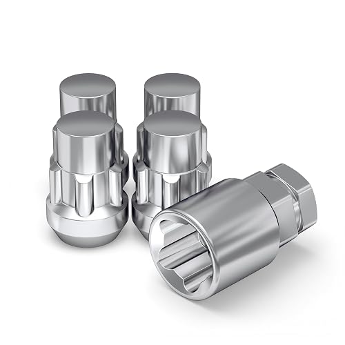 White Knight Wheel Accessories 40600S Cerradura de Rueda de Bellota Acabado Chapado en Cromo 12mm x 1.25, Paquete de 4, Cromado