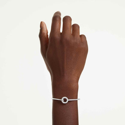 Swarovski Dextera Collection - Pulsera de corte redondo, color blanco