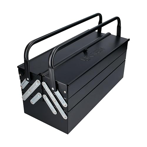 Urrea CMA4 Caja portaherramientas metálica tipo acordeón negra 7" x 18" x 7"
