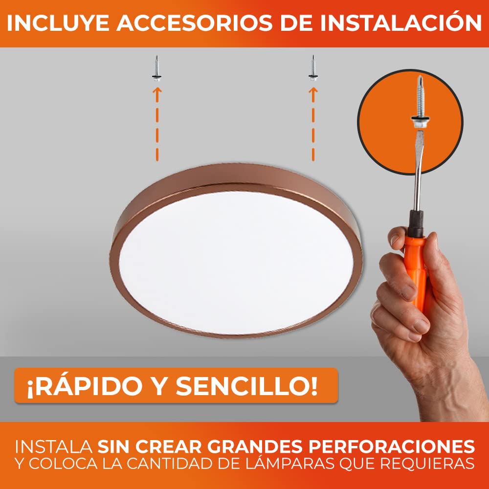 Tecnolite - Lámpara de interior LED para sobreponer, 16 W, Luz suave cálida
