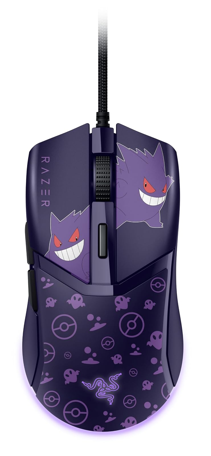 Razer Cobra Gengar Edition - Ratón para Juegos Ligero con Cable - Sensor 8500 dpi - 58g - Interruptor óptico 3th Gen - Iluminación cromada - Cable Speedflex - PC/Mac | Pokémon Gengar