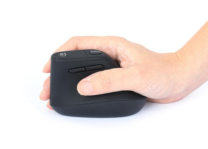 Manhattan 190336 Mouse Ergonómico Vertical Inalámbrico USB 2.4 GHz con nanorreceptor, 800/1200/1600 dpi Ajustables, diseño ergonómico 60°, Compatible con Windows, macOS, Linux y ChromeOS