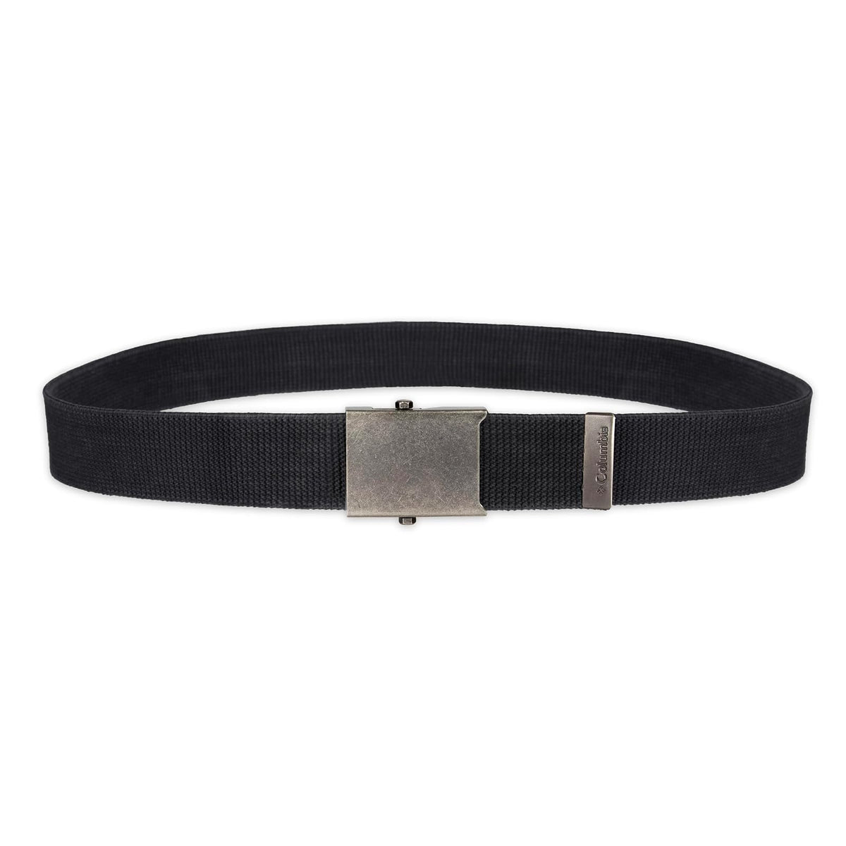 Columbia Cinturón de tela militar ajustable para hombre, talla única, correa de algodón y hebilla de placa de metal